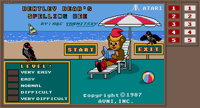 Bentley Bear's Spelling Bee - Title Screen