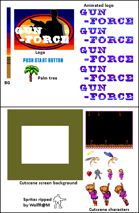 Gun-Force (Bootleg) - Title Screen & Cutscenes