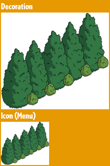 The Simpsons: Tapped Out - Mansion Gardens Tree Line