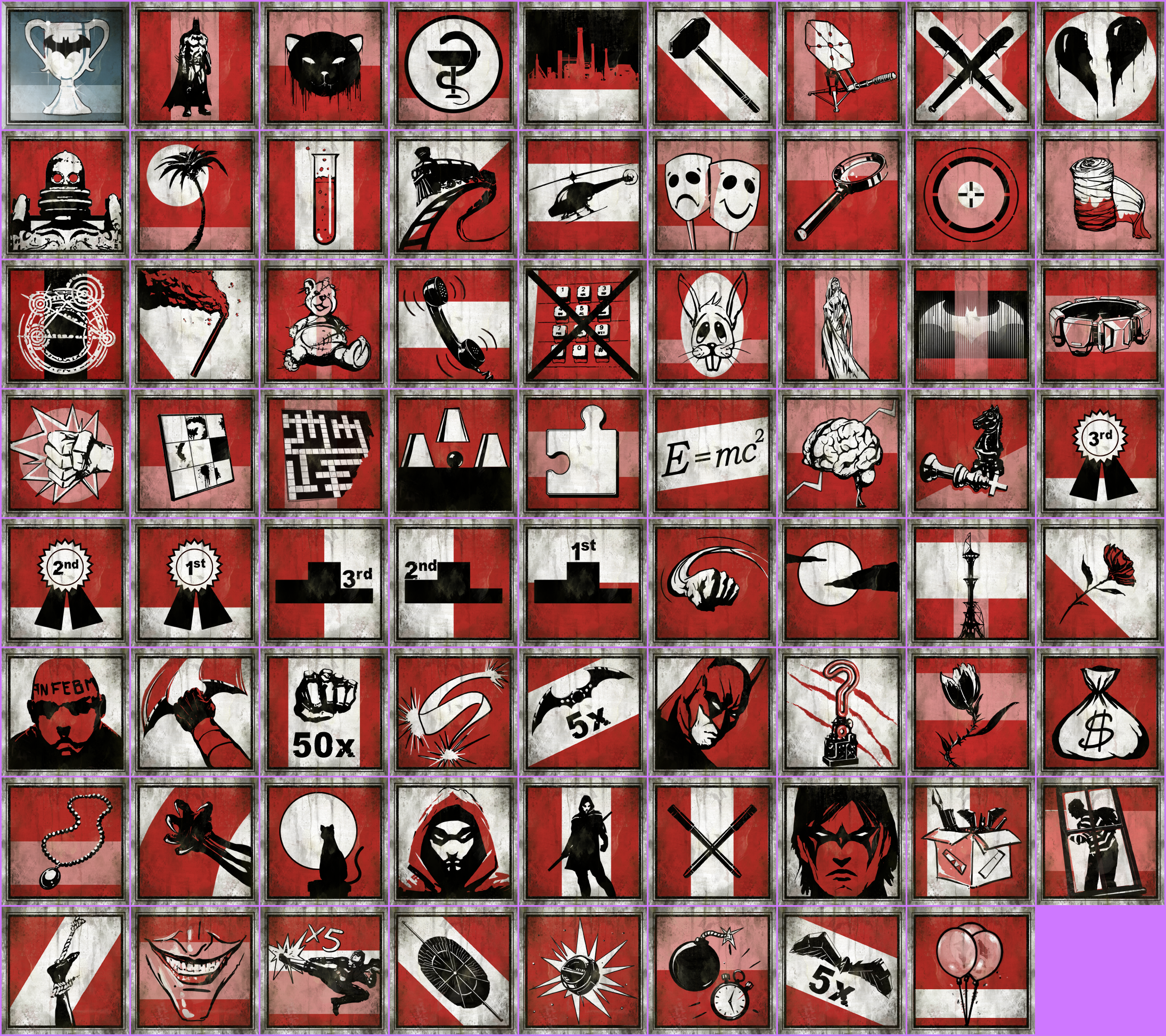 Batman: Arkham City - Trophy Icons