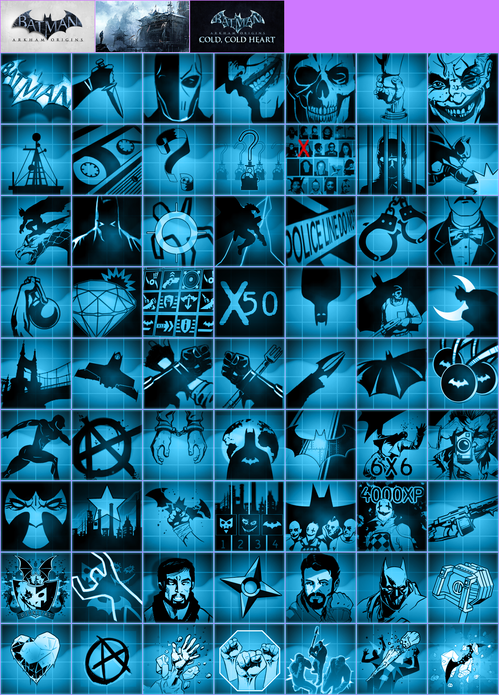Batman: Arkham Origins - Trophy Banners & Icons