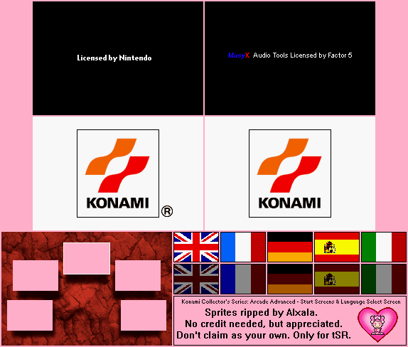 Start Screens & Language Select Screen