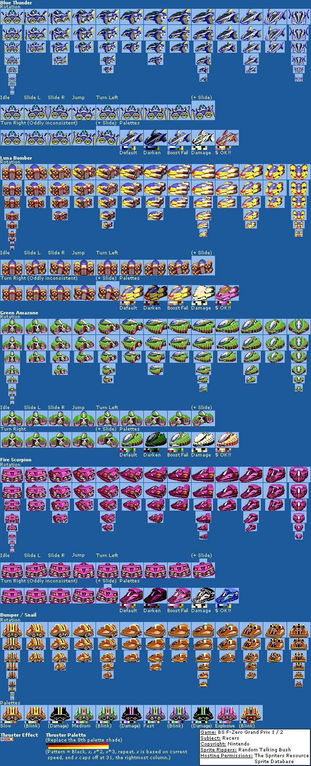 BS F-Zero Grand Prix (JPN) - Racers