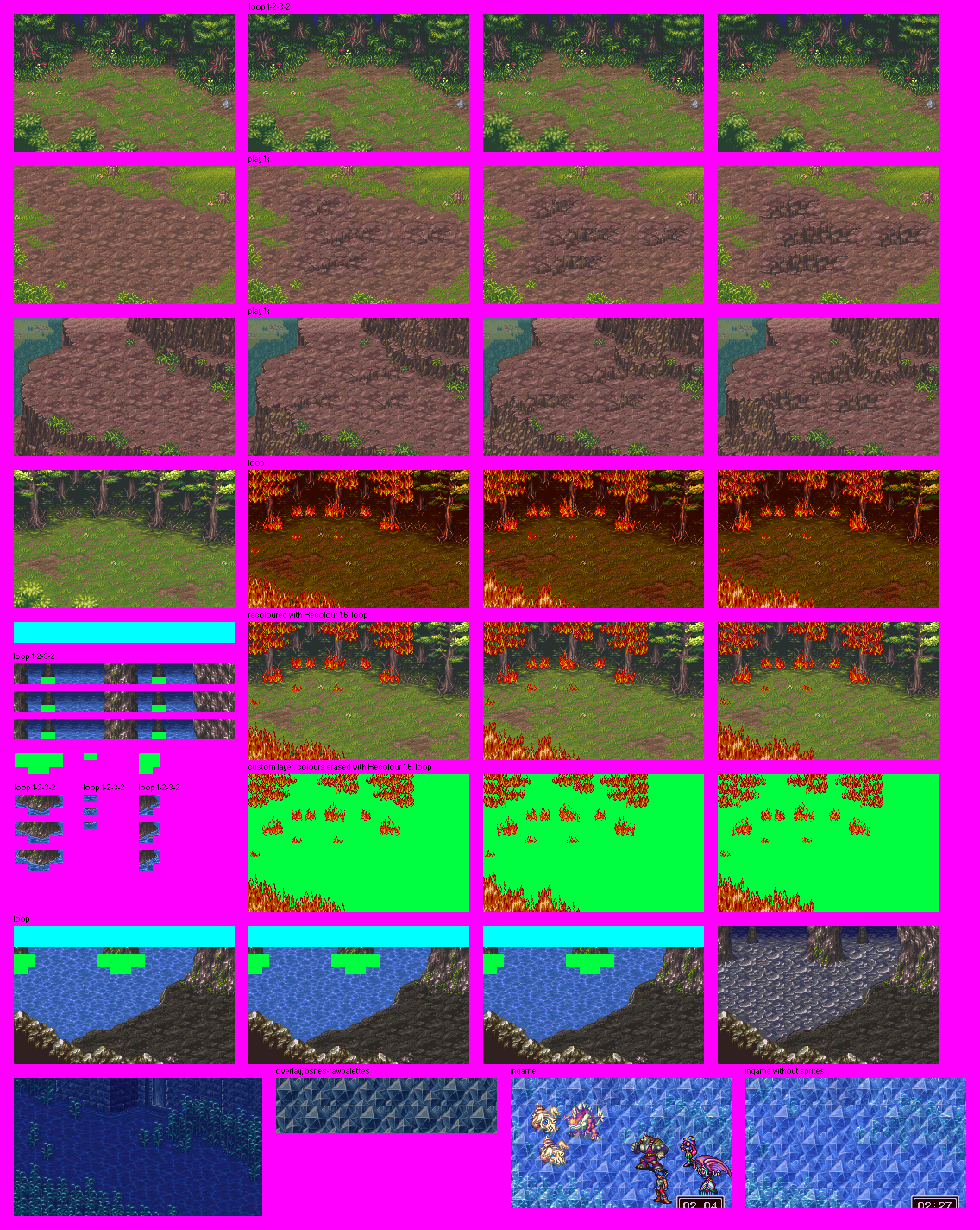 Breath of Fire 2 - Battle Backgrounds (Spell Effects)