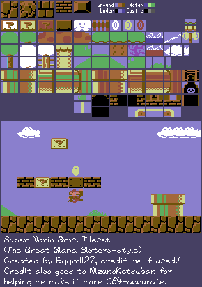 Super Mario Bros. Tiles (The Great Giana Sisters-Style)