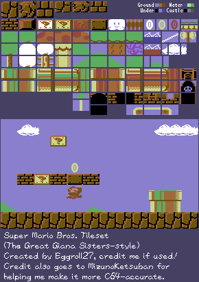 Super Mario Bros. Tiles (The Great Giana Sisters-Style)