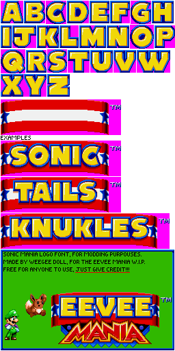 Sonic the Hedgehog Customs - Font (Sonic Mania Logo-Style)