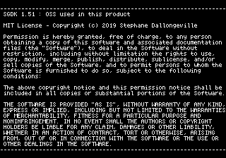 License Screen
