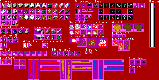 Weapons, Items, Projectiles, & Effects