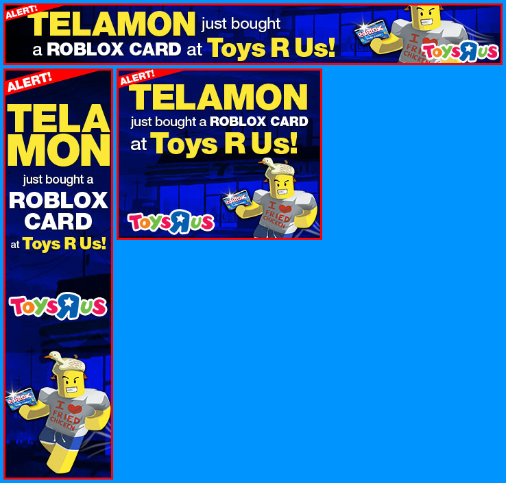 Toys "R" Us ROBLOX Card Ads