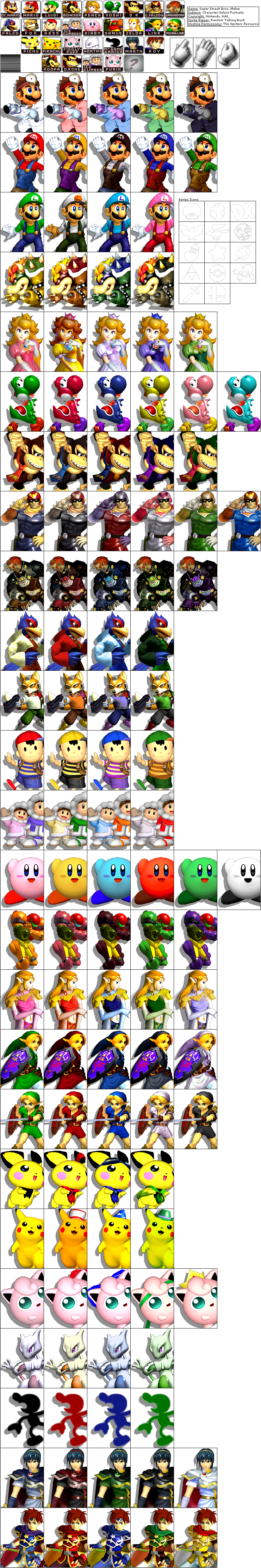 Super Smash Bros. Melee - Character Select Portraits