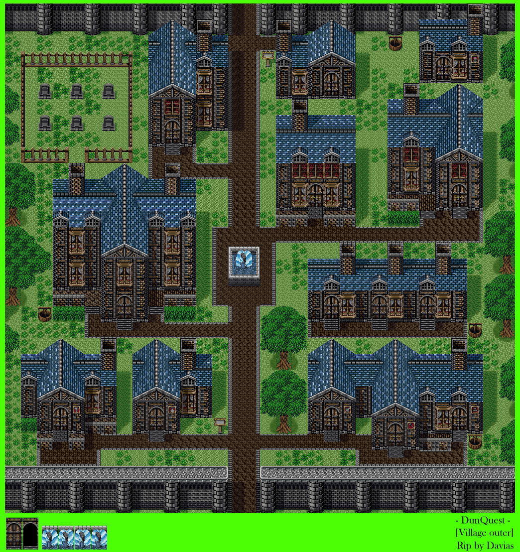 DunQuest: Majin Fuuin no Densetsu (JPN) - Village Outer