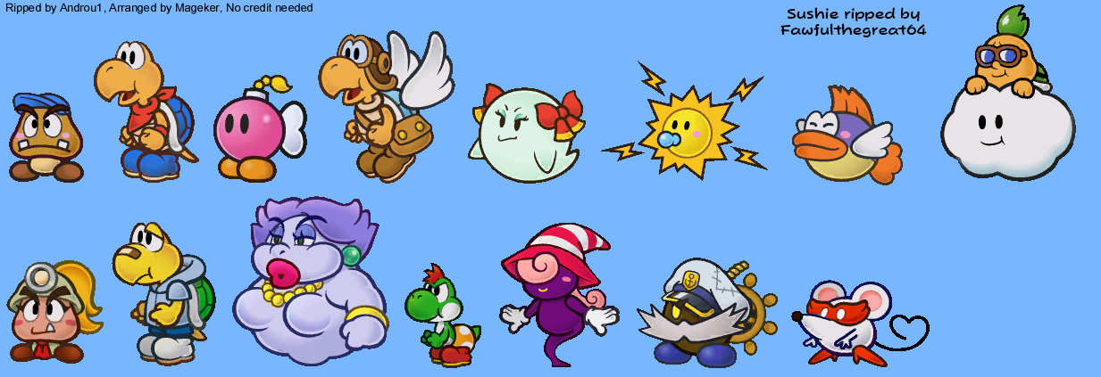 Super Paper Mario - Partner Catch Cards