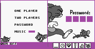 Main Menu & Password Screen