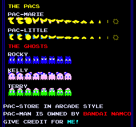 Pac-Store Characters (Arcade Style)