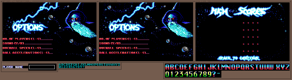Options & High Score Table
