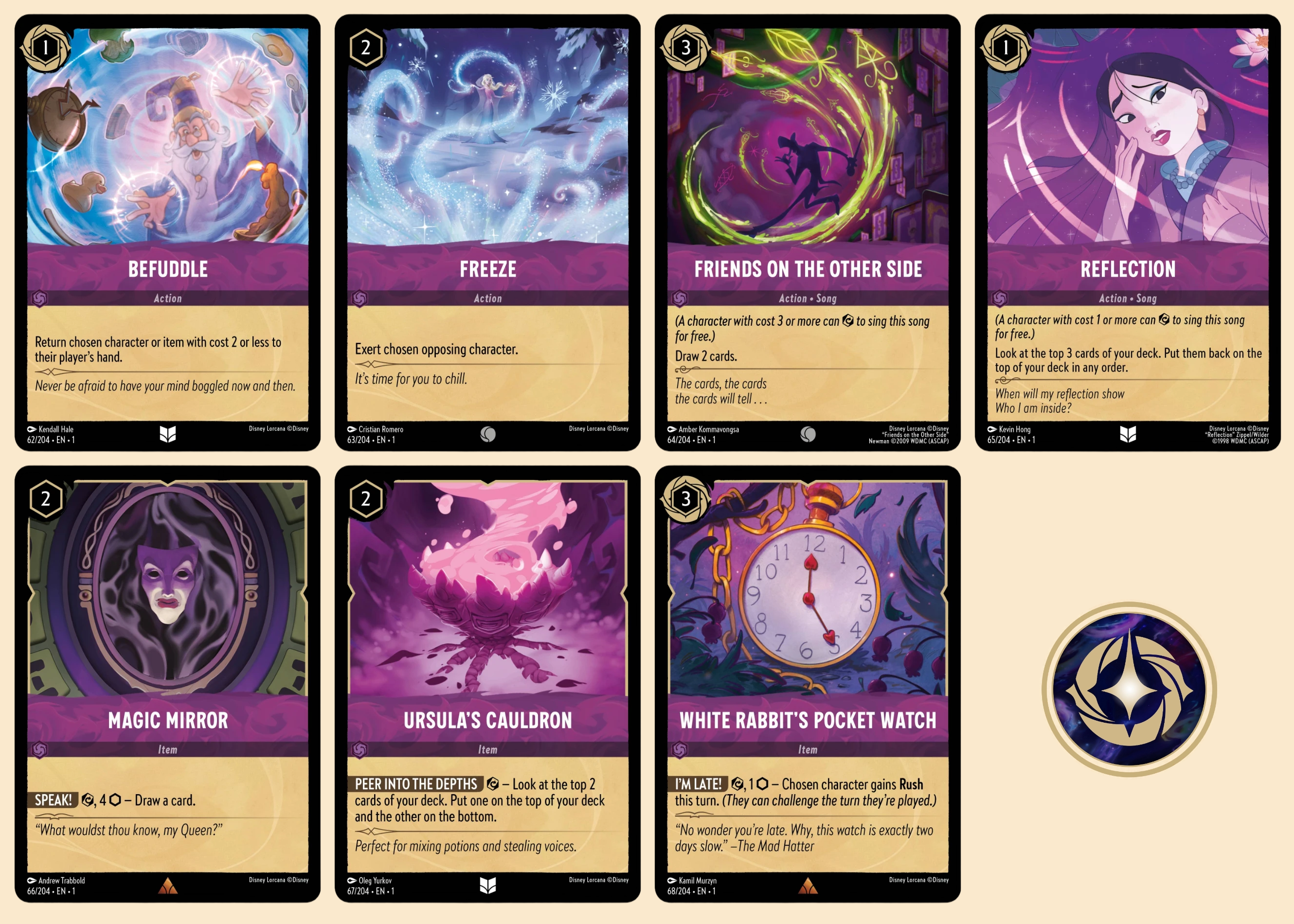 Disney Lorcana TCG Companion - The First Chapter - Amethyst Actions/Items