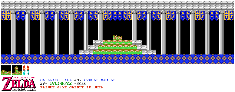 Sleeping Link & Hyrule Castle (Zelda 2-Style)