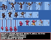 Night Fiend, Night Beast, Hell Fetus (Helltaker Colors)