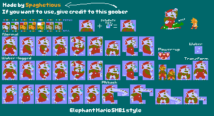 Elephant Mario (SMB1 NES-Style)