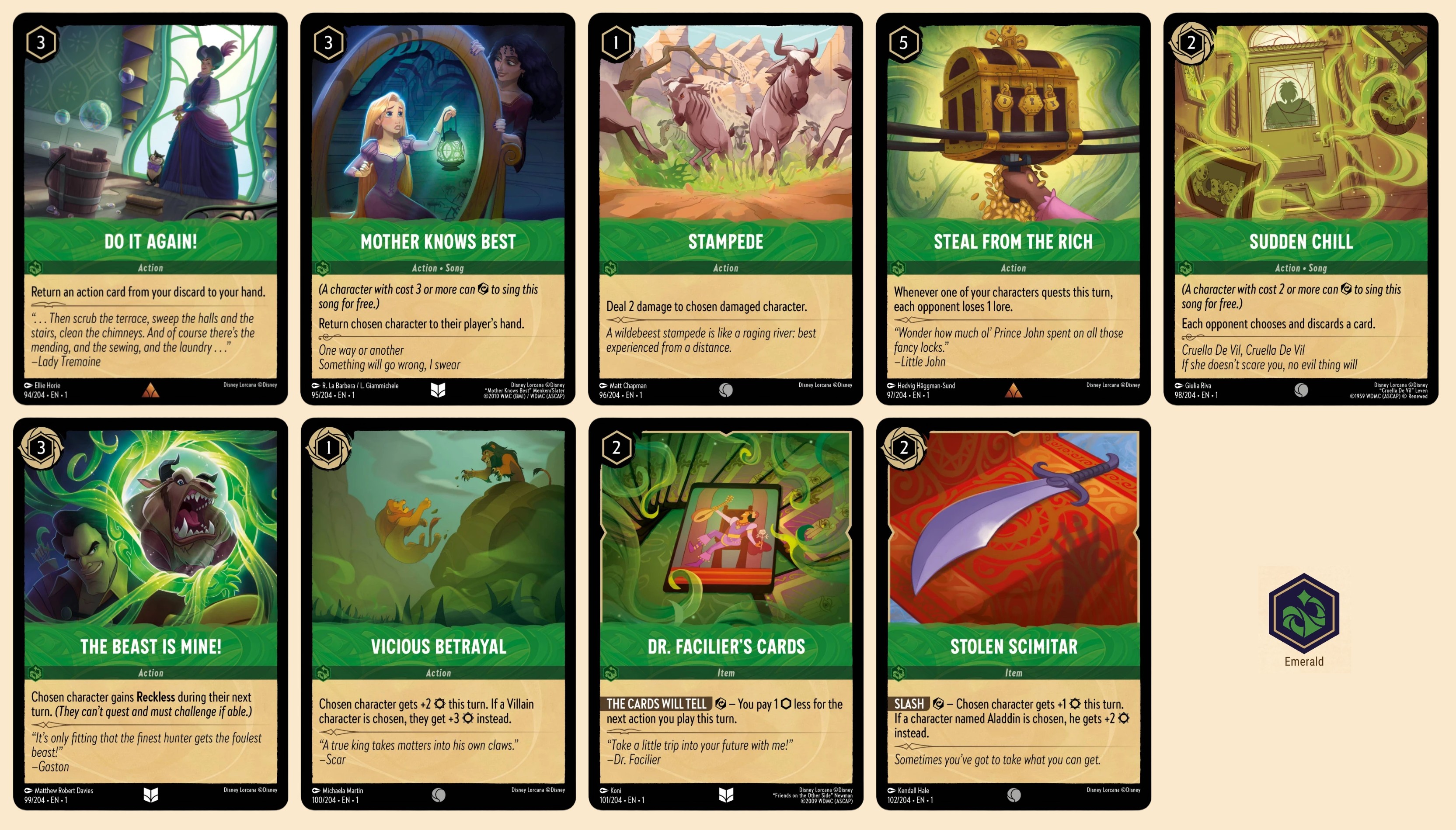 The First Chapter - Emerald Actions/Items