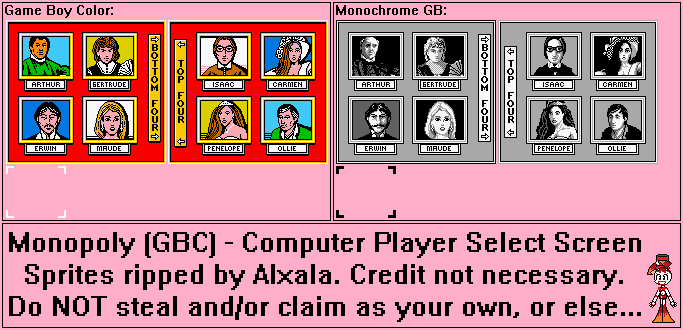 Computer Player Select Screen
