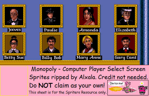 Computer Player Select Screen
