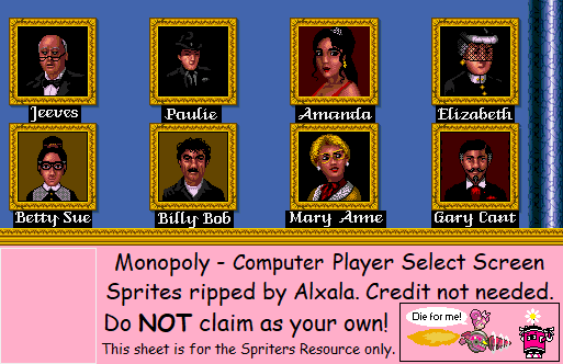 Computer Player Select Screen