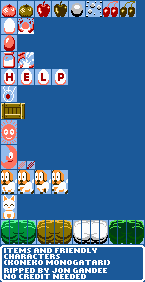 Items and Friendly Characters