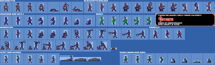 Town Villagers (Helltaker Colors)