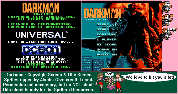 Copyright Screen & Title Screen