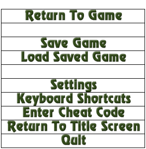 Pause Menu Buttons