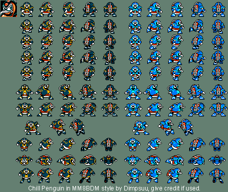 Chill Penguin (Mega Man 8-bit Deathmatch-style)