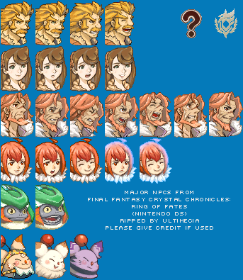 Final Fantasy Crystal Chronicles: Ring of Fates - Major NPCs Portraits