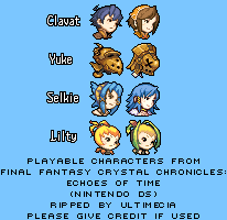 Final Fantasy Crystal Chronicles: Echoes of Time - Playable Characters Portraits