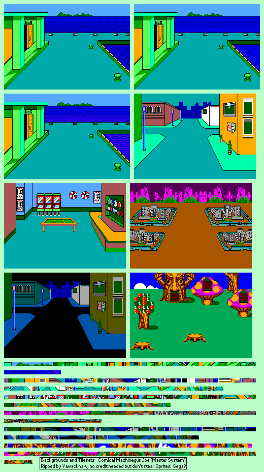 Comical Machinegun Joe (JPN) - Backgrounds and Tilesets