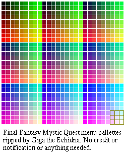 Final Fantasy Mystic Quest / Mystic Quest Legend - Custom Menu Colors