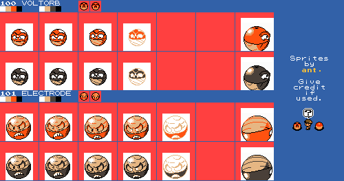 #100 Voltorb & #101 Electrode (Hisuian, G/S/C-Style)