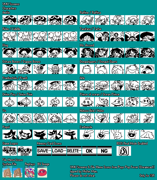 VMU Screens & File Menu Icons