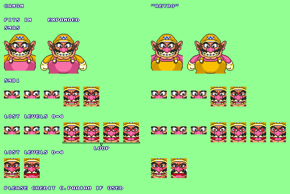 Wario (SMB1 SNES Ending-Style)