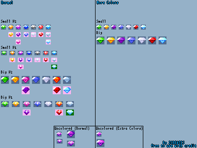 Chaos Emeralds (Modern, Sonic 3-Style)