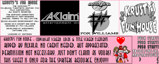 Copyright Screen, Logos & Title Screen Elements