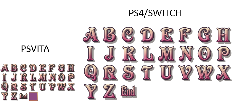 Save Screen Font (PS4 / Switch / Vita)