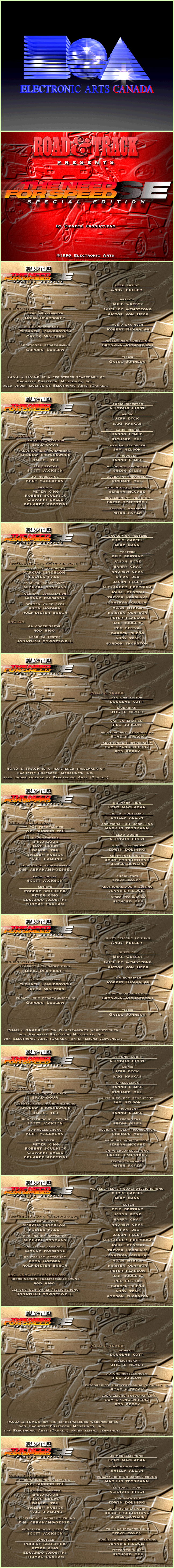 Title Screen & Credits (SE)