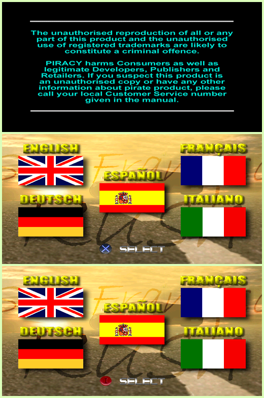 Anti-Piracy Warning & Language Select (PAL)