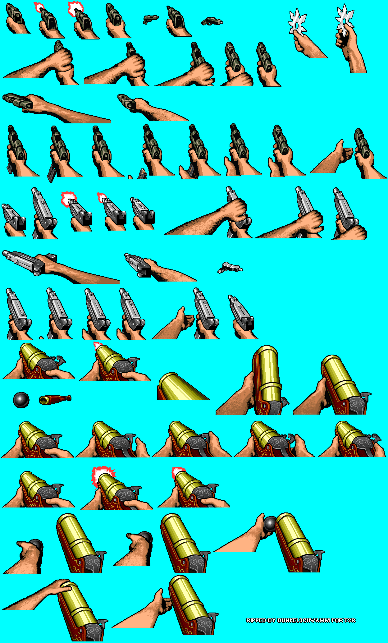 The Spriters Resource - Full Sheet View - Action Doom 2 - Ranged Arms