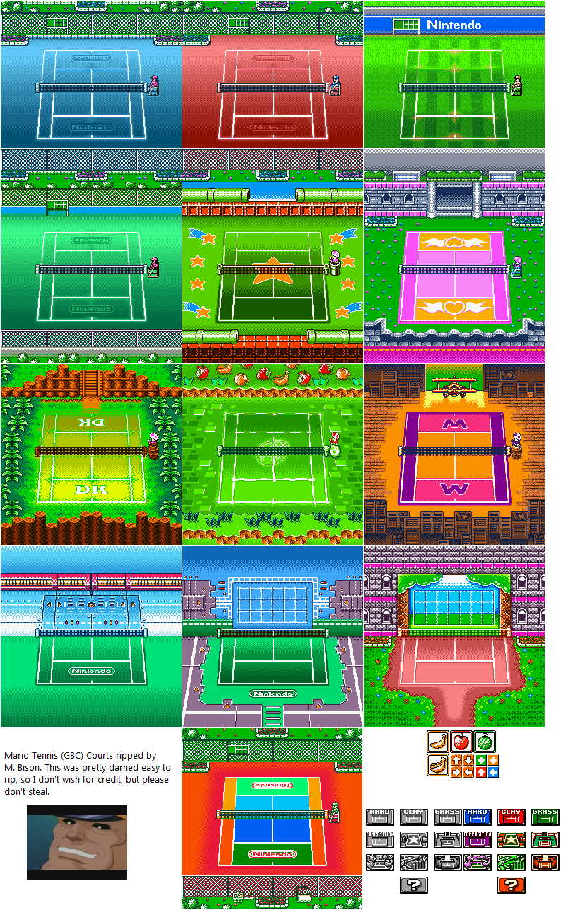 Mario Tennis - Courts