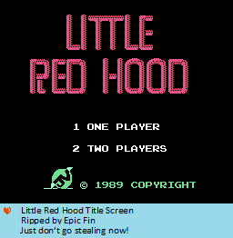 Little Red Hood (Bootleg) - Title Screen