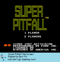 Super Pitfall - Title Screen