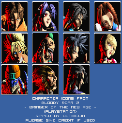 Bloody Roar 2: Bringer of the New Age - Character icons
